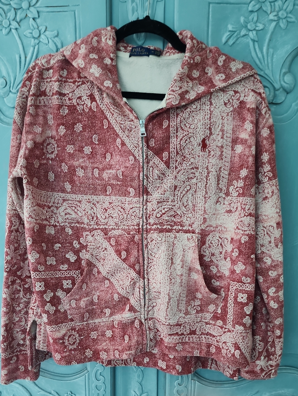 Polo by Ralph Lauren Red Bandana-Print Zip Hoodie